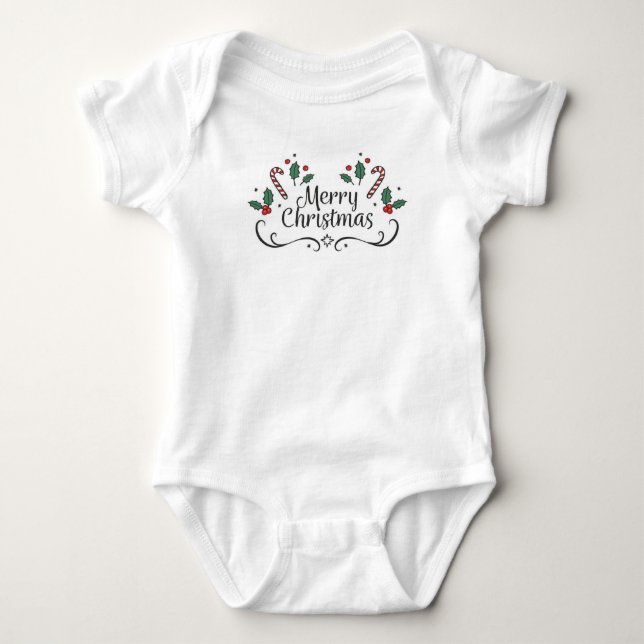 Frohe Weihnachten Baby Strampler (Vorderseite)