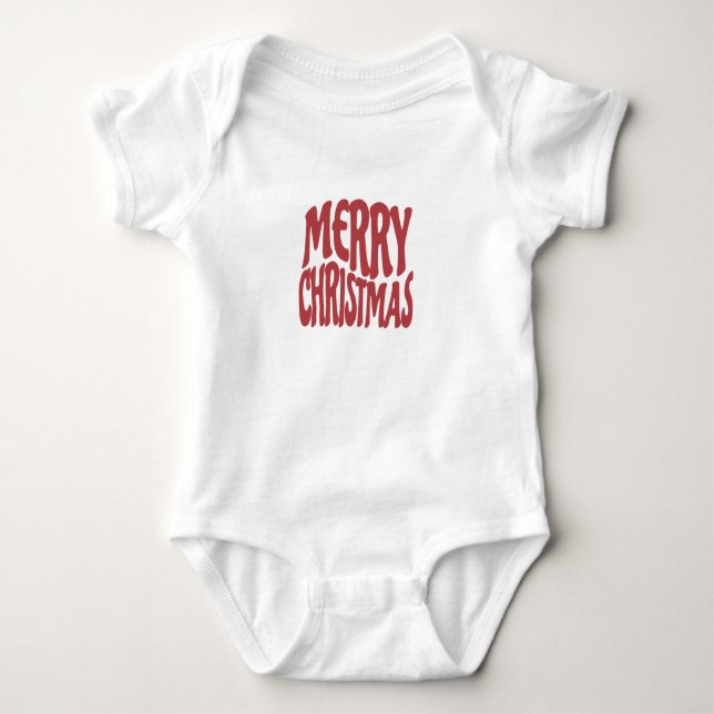 Frohe Weihnachten Baby Strampler (Vorderseite)