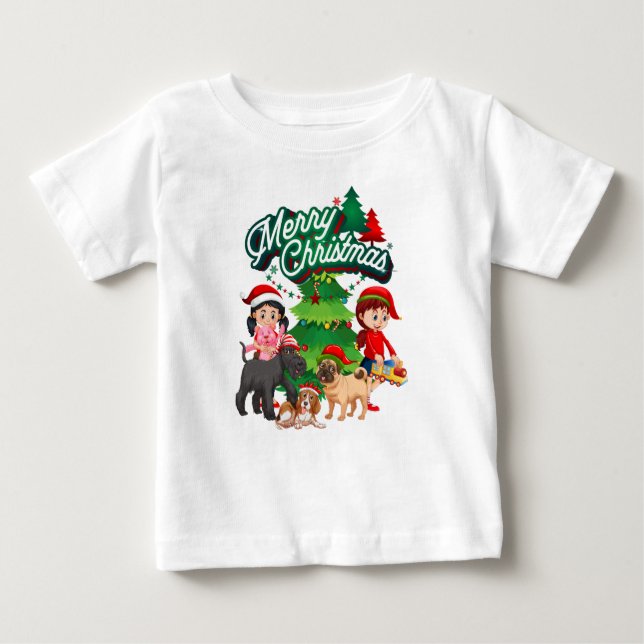 Frohe Weihnachten Baby T-shirt (Vorderseite)