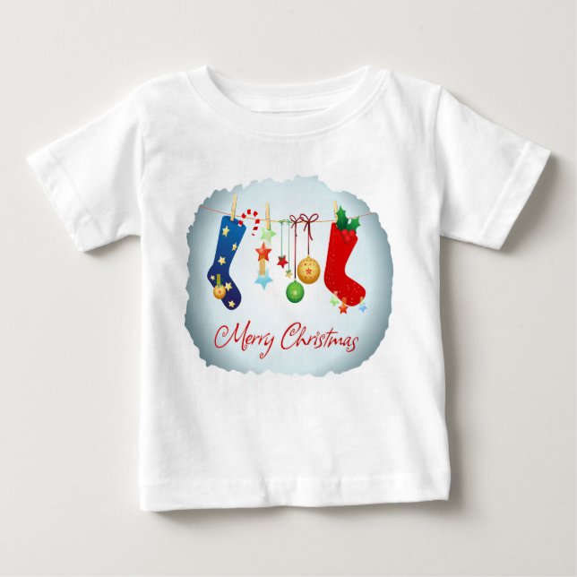 Frohe Weihnachten Baby T-shirt (Vorderseite)