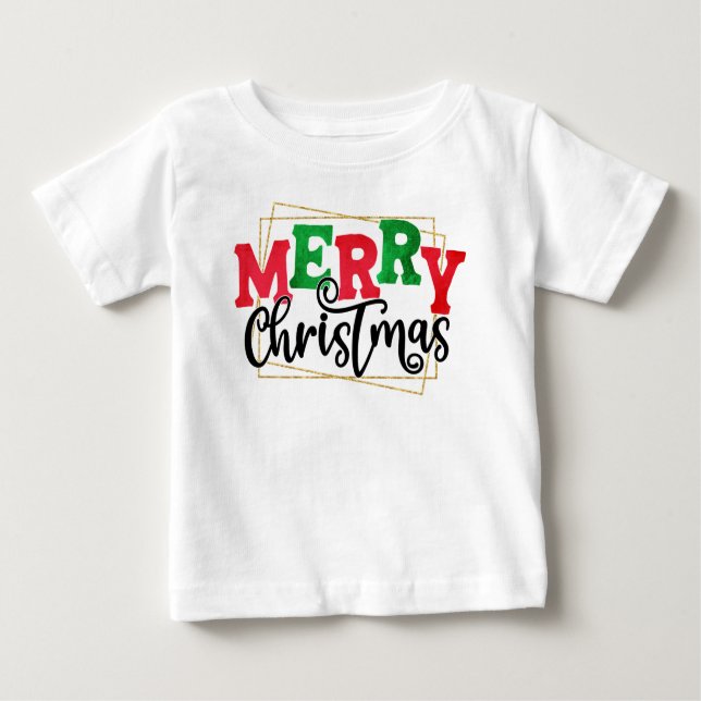 Frohe Weihnachten Baby T-shirt (Vorderseite)