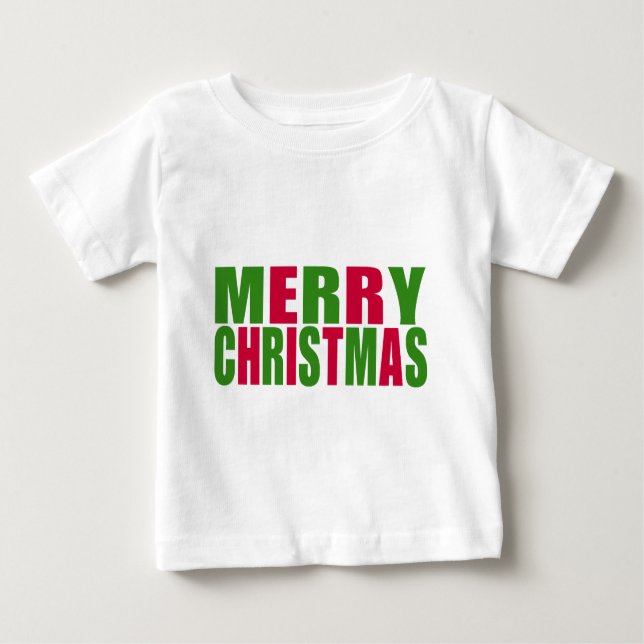 Frohe Weihnachten Baby T-shirt (Vorderseite)