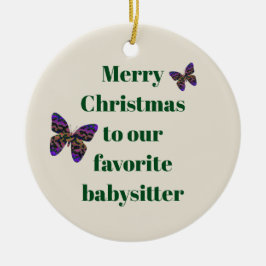 Frohe Weihnachten Babysitter farbenfrohe Butterfly Keramik Ornament