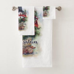 Frohe Weihnachten Badhandtuch Set