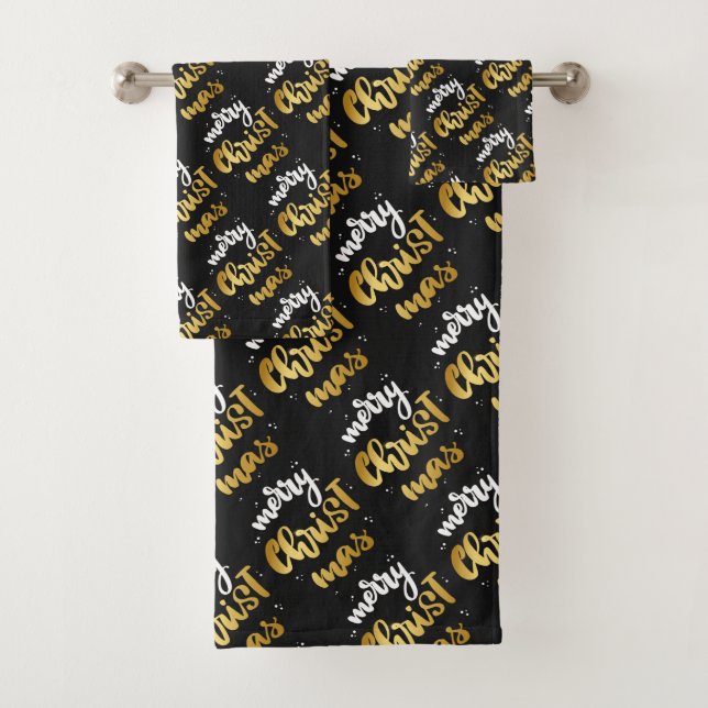 Frohe Weihnachten Badhandtuch Set (Insitu)