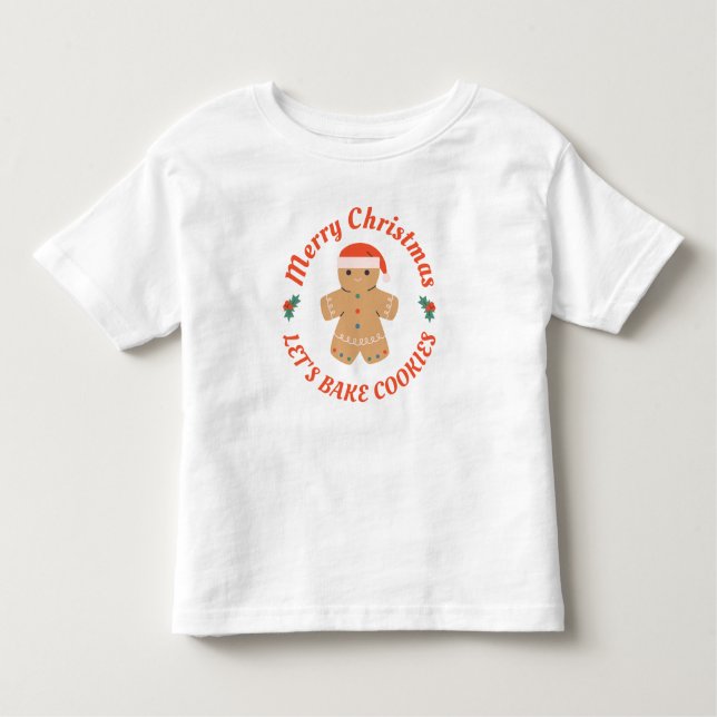 Frohe Weihnachten Bake Cookies Lebkuchen Mann Kleinkind T-shirt (Vorderseite)