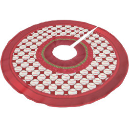 Frohe Weihnachten Baseball Liebhaber Polyester Weihnachtsbaumdecke