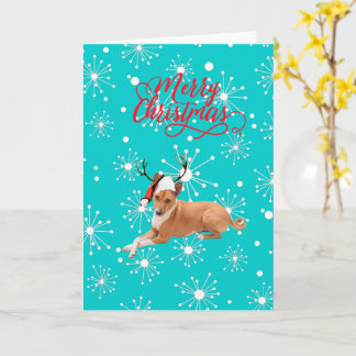 Frohe Weihnachten Basenji Hund Karte