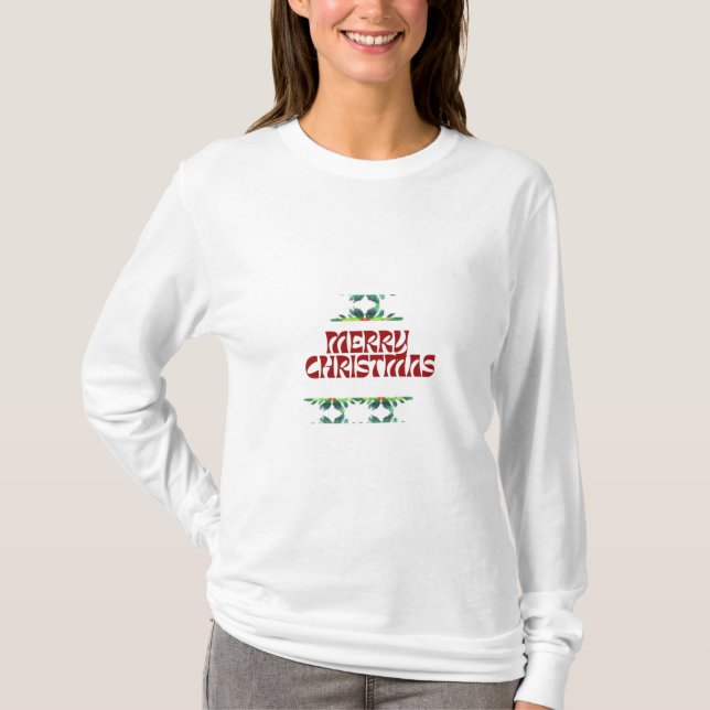 Frohe Weihnachten Basic Long Sleeve Frauen T - Shi T-Shirt (Vorderseite)