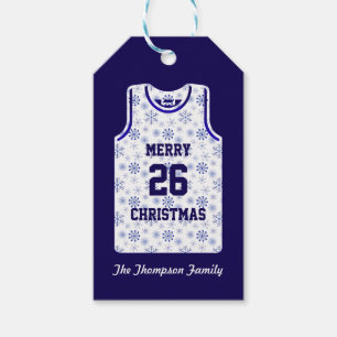 Frohe Weihnachten Basketball-Schneeblatt-Trikot Geschenkanhänger