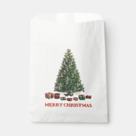 Frohe Weihnachten. Baum (Design 1) mit Geschenken Geschenktütchen