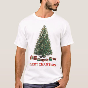 Frohe Weihnachten. Baum (Design 1) mit Geschenken T-Shirt