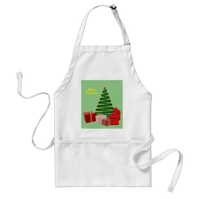 Frohe Weihnachten ~ Baum mit Geschenken Schürze (Vorne)