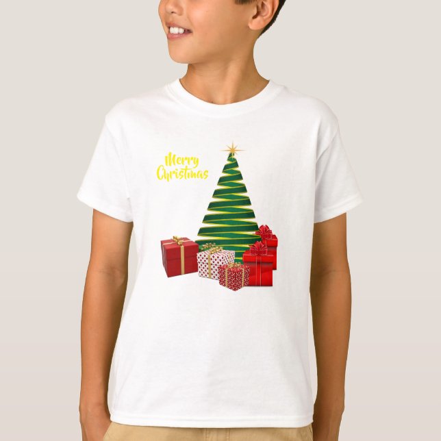 Frohe Weihnachten ~ Baum mit Geschenken T-Shirt (Vorderseite)