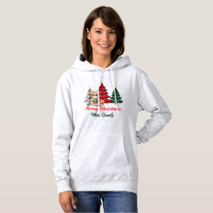 Frohe Weihnachten Bäume Niedlicher Katzenname Pe Hoodie