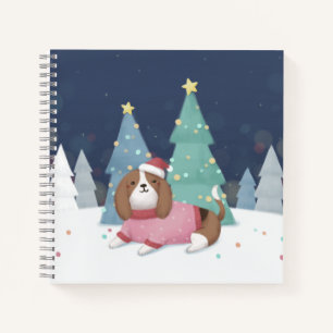 Frohe Weihnachten: Beagle Illustration Art Notizbuch