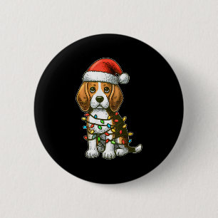 Frohe Weihnachten Beagle Santa Weihnachtslichter H Button