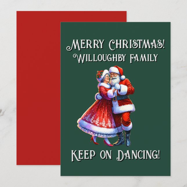Frohe Weihnachten! BEHALT AUF TANZEN Feiertagskarte (Vorne/Hinten)