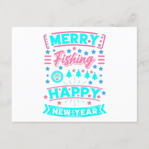 Frohe Weihnachten beim Fischfang, glückliches Neue Postkarte