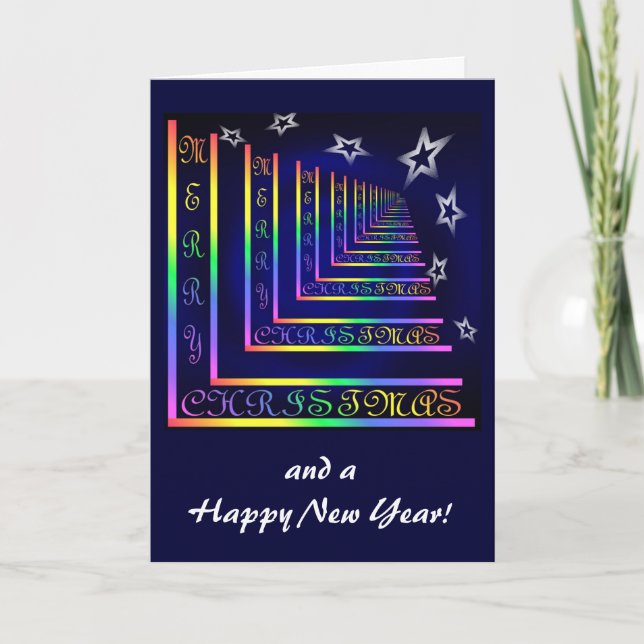 Frohe Weihnachten beim Regenbogendesign (Vorderseite)