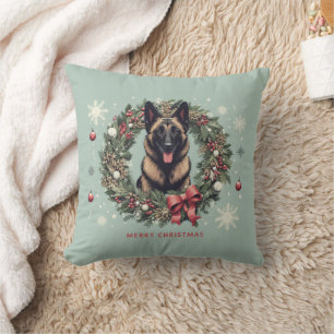 Frohe Weihnachten Belgisch Malinois Dog Xmas Kissen