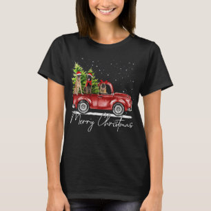 Frohe Weihnachten Belgisch Malinois Santa Red Truc T-Shirt