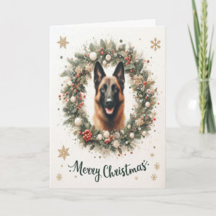 Frohe Weihnachten Belgischer Malinois Hund Xmas