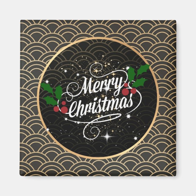 Frohe Weihnachten, beliebtes Design Magnet (Vorne)