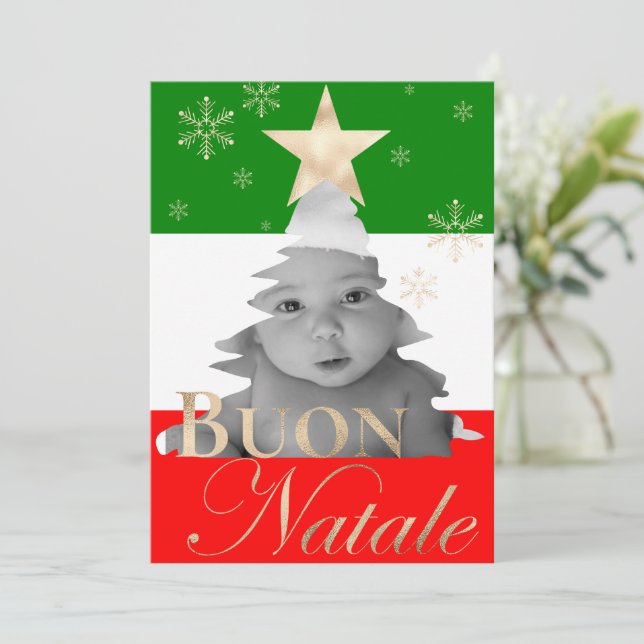 Frohe Weihnachten Benutzerdefiniertes Foto Italien (Stehend Vorderseite)
