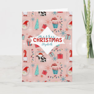Frohe Weihnachten Benutzername Lustiges Muster Karte