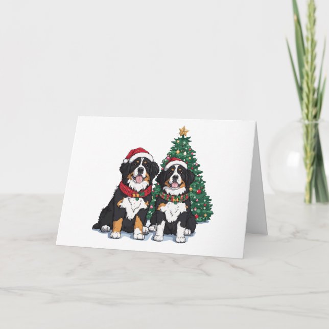 Frohe Weihnachten Berner Sennenhunde (Vorderseite)