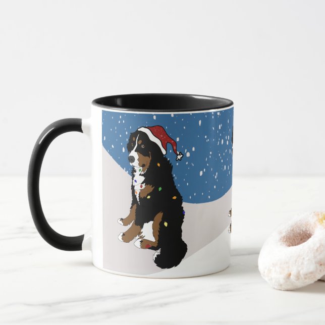Frohe Weihnachten Bernese Mountain Dog Tasse (Mit Donut)