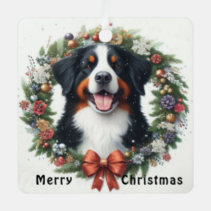 Frohe Weihnachten Bernese Mountain Dog Xmas Ornament Aus Metall