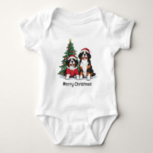 Frohe Weihnachten Bernese Mountain Hunde Baby Strampler