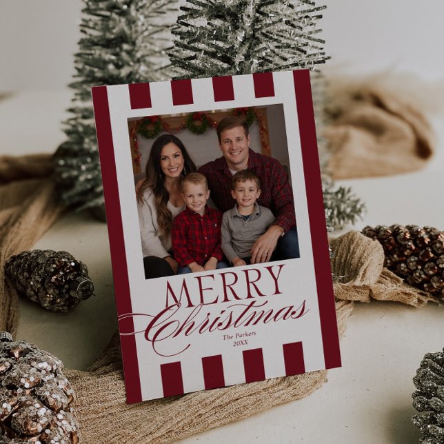 Frohe Weihnachten Berry Red Stripes (Von Creator hochgeladen)