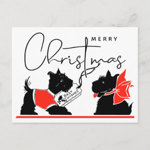FROHE WEIHNACHTEN Beste Grüße Scottie Dogs Postkarte