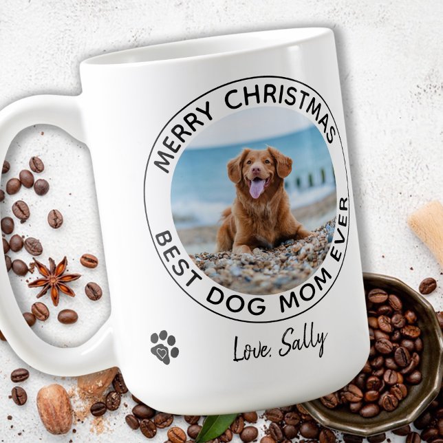 Frohe Weihnachten Beste Hündin Mama je Pet Foto Kaffeetasse (Von Creator hochgeladen)