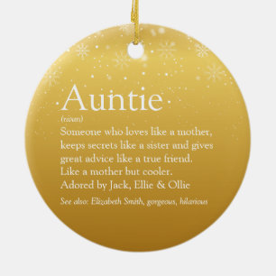 Frohe Weihnachten Beste Tante, Tante Definition Go Keramik Ornament