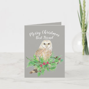 Frohe Weihnachten Bester Freund Barn Owl Wasserfar