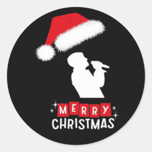 Frohe Weihnachten Bibliotheksbaum Runder Aufkleber