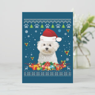 Frohe Weihnachten Bichons Frise Hund hässlicher Pu