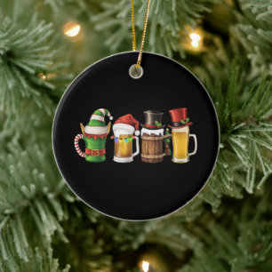 Frohe Weihnachten Biertrinkender Weihnachtsmann Bi Keramik Ornament