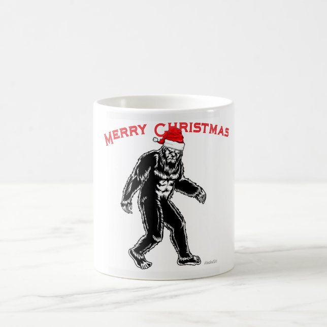 Frohe Weihnachten Bigfoot Sasquatch Yeti Kaffeetasse (Mittel)
