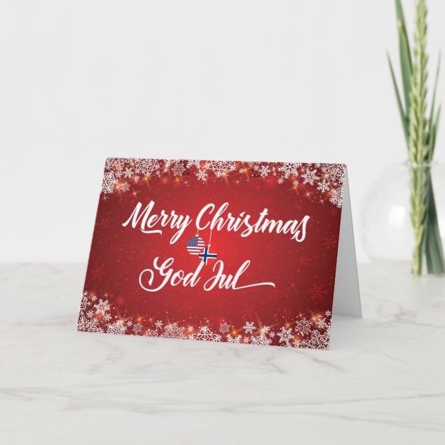 Frohe Weihnachten Bilingual American Card (Vorderseite)