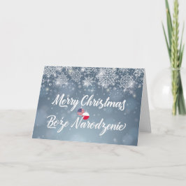 Frohe Weihnachten Bilingual Polnisch American Card
