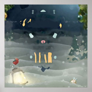 Frohe Weihnachten_bird Poster