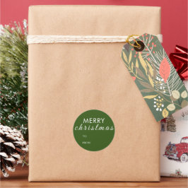 Frohe Weihnachten bis vom Namensgeschenk Runder Aufkleber
