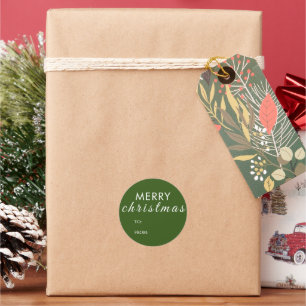 Frohe Weihnachten bis vom Namensgeschenk Runder Aufkleber