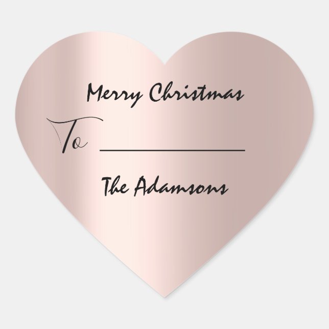 Frohe Weihnachten bis...von Familienname Ferien Ro Herz-Aufkleber (Vorderseite)