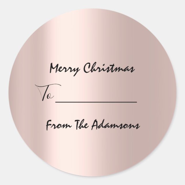 Frohe Weihnachten bis...von Familienname Ferien Ro Runder Aufkleber (Vorderseite)